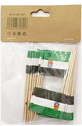 Durabol Palillos de Tapas con Bandera, Etiquetas Pequeñas para Magdalenas Decorar Tartas Bocadillos Cumpleaños Boda Fiesta de Bienvenida 3.5 * 2.5cm (Extremadura) (Extremadura 25PCS)