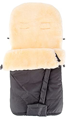 Merauno® Sacco a pelo per passeggino in pelliccia di agnello morbido per passeggino, in pelliccia medica, antivento e impermeabile, con fessure per cintura, 100 x 50 cm