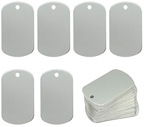 Rechteckige Blanko-Etiketten aus Aluminium, 25 Stück