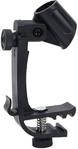Tomotato Clip de Micrófono de Tambor, Soporte Ajustable con Engranaje Ranurado, Material Plástico, Micrófonos de 18mm a 22mm, para Bateristas y Grabación de Sonido