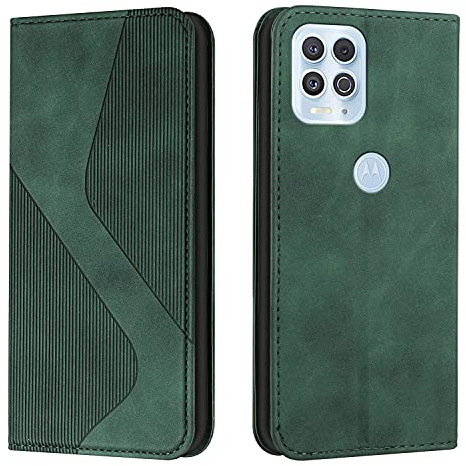 Mo-Somnus Funda para Motorola Moto Edge S/G100, Funda Carcasa de Cuero para Motorola Edge S/G100, Premium Cuero Billetera Flip Carcasa Magnético con Cáscara de TPU, Ranura para Tarjeta (Verde)
