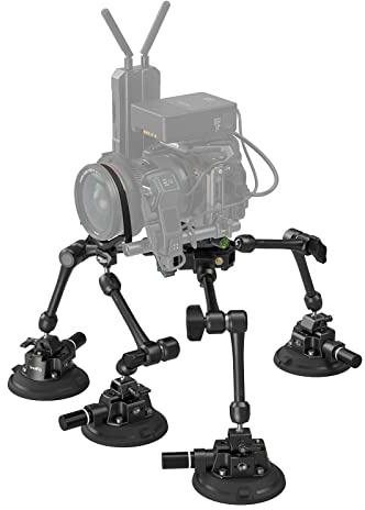 SMALLRIG 4-armiges, Saugnapf-Kamerahalterung, Camera Suction Cup Car Mount, für SLR Kamera Camcorder DSLR, Empfohlene dynamische Tragfähigkeit von 5kg, SC-15K - 3565B