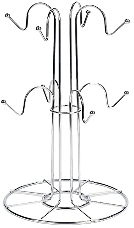 JAWSEU Porte-gobelet en Métal avec Crochets - Support Tasse à Café en Acier - Organisateur Présentoir pour Table de Cuisine, Restaurant et Bar