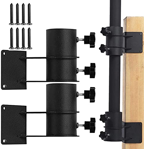 XNSHUN Sonnenschirmhalter Balkongeländer, 2 Stück Schirmständer Aus Metall Feste Clip Sonnenschirm Balkon Halterung Zur Befestigung Von Schirmhaltern Auf Deckgeländern Balkone Außenterrassen