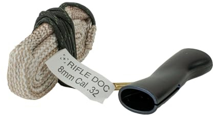 Rifle Doc Lauf-Reinigungsschnur 2X Bronzebürsten Kaliber Cal .17 .223 5,56mm 6,5mm 7mm 7,62mm .308 30-06 8mm 9mm 9,3mm .338 .458 12GA 16GA Premium Bore-Snake | Doppelbürste + Griff