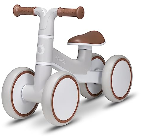 LIONELO VILLY Kinder Laufrad für 12-36 Monate Baby bis 30 kg, Lauflernrad Spielzeug mit 4 Räder, vordere Dämpfung, ergonomischer Sitz, Erst Rutschrad Fahrrad für Mädchen und Jungen