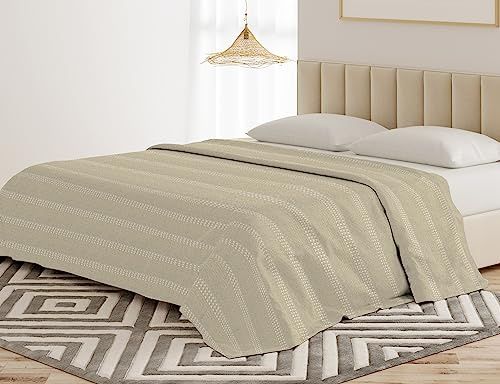 Banzaii Colcha Multiusos para Sofá y Cama, Manta Foulard Suave, Cubrecama, Manta Cubre Sofá Isabel Natural 250x250 cm