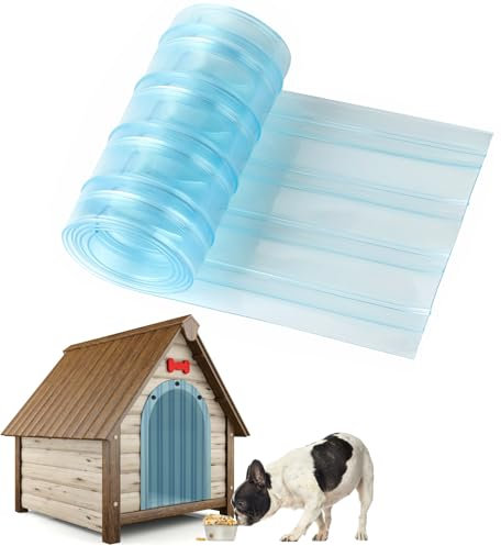 Dog Door Replacement Flap Plastic Vinyl Door Strips Transparent Dog House Door Flap Strips for DIY Dog or Cat Door, Easy to Cut & Install, 7.9 in x 4.9 ft
