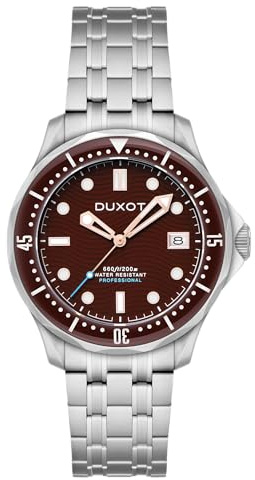 DUXOT Henri Diver Automatikuhr für Herren, 41 mm, mit massivem Edelstahlarmband, DX-2060