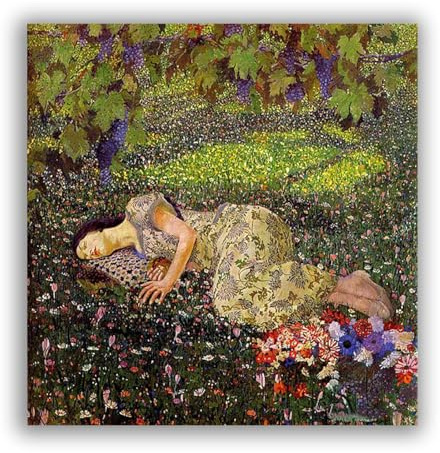 FITSEN Stampe di dipinti famosi Il sogno del melograno Stampa su tela Riproduzioni Quadri Arte astratta della parete su tela Decorazione domestica 80x80 cm Senza cornice