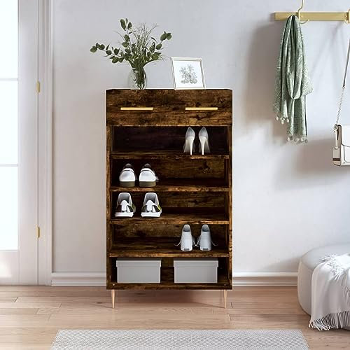 Schränke & Aufbewahrung Schuhschrank Räuchereiche 60x35x105cm Holzmöbel