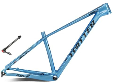 Carbon Mountainbike-Rahmen 27.5er 29er Hardtail MTB-Rahmen XC/AM 15''/17''/19'' Scheibenbremse Fahrradrahmen Steckachse 12x142/148mm Interne Verlegung (Color : Blauw, Size : 27.5 * 17'')