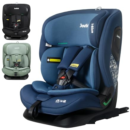 Jovikids i-Size Seggiolino Auto, 76-150cm da circa 15 mesi a 12 anni Seggiolino Isofix e Top Tether, Groupe 1/2/3 ECE R129, Reclinabile 5 posizioni