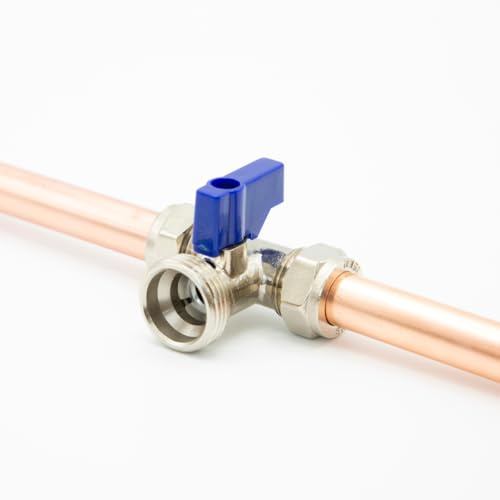 Plumb Bliss Washing Machine Valve - Tee (15mm x 15mm x 3/4)