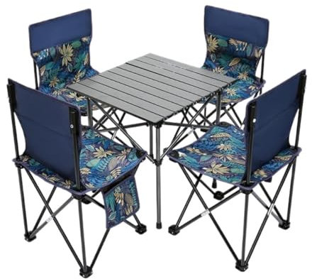 Tische und Stühle für den Außenbereich, Klapptisch und Stuhlset für den Außenbereich, Campingtisch und -stuhl, tragbarer Tisch und Stuhl für selbstfahrende Touren, Tischstühle (Farbe: A, Größe: R) (AR