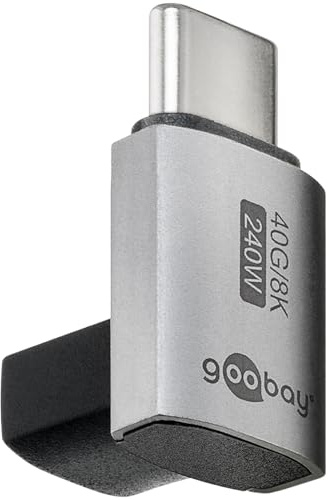 goobay USB-C Adapter 240W 40 Gbit Verlängerung 90° vertikal kurz USB4 (Stecker auf Buchse) / USB 4.0 Adpter 8K@60 Hz, abwärtskompatibel USB 3.1, USB 2.0/74444