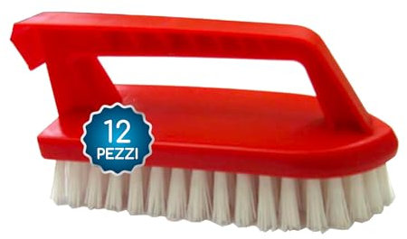 TONKITA | 12 Grip Spazzola Bucato con Manico Ergonomico, Spazzola Per Lavaggio Vestiti con Setole Semi-Rigide e Ondulate, Rimuove A Fondo lo Sporco e Le Macchie - Confezione da 12 Spazzole