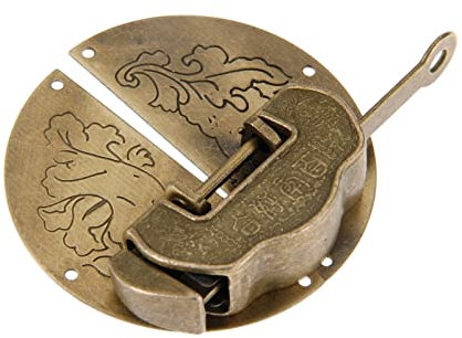 Schloss,Vorhängeschlösser, Antikes Möbelbeschlag-Set, Knebelverschluss, Haspe, Schnalle, dekorativer chinesischer alter Vorhängeschlossverschluss for Schmuck, Holzbox