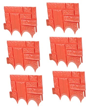ifundom Bordure de Jardin en Plastique Imitation Pierre Bordure Décorative pour Plantes Protection Végétale Clôture de Jardin Résistante Facile à Installer Lot de 6