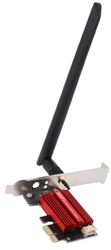 Plyisty WiFi6E PCIe-WLAN-Karte, 4174 Mbit/s 3-Band- 5.2-Wireless-Adapter für PC-Desktop, mit Universeller PCI-E-Schnittstelle, für Wins 10 11 und (8DB-Antenne)