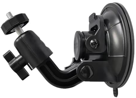Supporto da cruscotto girevole a 360 gradi con forte ventosa da 1/4 vite per videoregistratori per auto, videocamere, supporto regolabile per dash cam