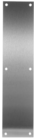 EXHUMKY Placa Protectora de Puerta de Acero Inoxidable Cepillado 89x381 Mm, Protector de Zócalo Metálico para Puertas Interiores y Exteriores, Protección contra Golpes y Desgaste, Fácil