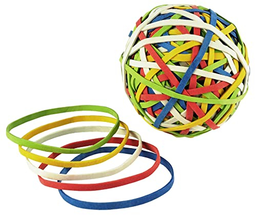 Läufer 59106 Rondella Rubberball, ca. 200 Gummibänder, Durchmesser 60mm, bunt sortierte Gummiringe in hervorragender Qualität