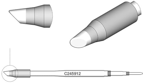 JBC Lötspitze Serie C245, Rundform, C245912/Ø 3,0 mm, abgeschrägt C245912 (Lötkartusche Lötpatrone Loetspitze Loetkartusche Loetpatrone 2245 2045)