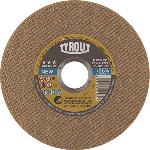 TYROLIT Trennscheibe gerade Premium*** superdünn 125 x 1,6 x 22,23 mm Alu Form41 Inhalt: 25 Stück
