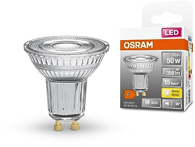OSRAM LED Star PAR16 LED Lampe für GU10 Sockel, Reflektor-Lampe, Glas-Design, 350 Lumen, warmweiß (2700K), Ersatz für herkömmliche 50W Glühbirnen, nicht dimmbar, 1er-Pack