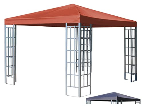 QUICK STAR Rank Pavillon Set 3x3m Metall Garten Partyzelt Terra mit extra Ersatzdach