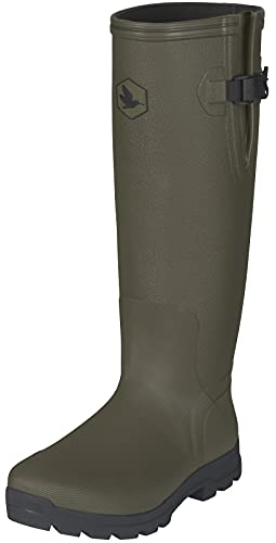Seeland Key-Point Bottes de chasse en caoutchouc vert – Bottes en caoutchouc pour chasseurs et pêcheurs avec doublure en néoprène – Bottes imperméables pour la chasse jusqu'à -15 °C, Vert sapin, 45 EU