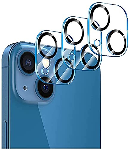 Tamoria [3 Pack] Camera Lens Protector Compatible for iPhone 13 & iPhone 13 Mini Camera Cover Premium 9H Tempered Glass [Anti-Scratch]99.99% Transparency with Black Circle Design for iPhone 13 6.1