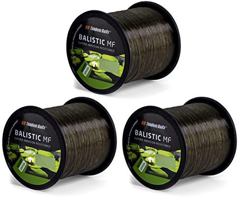 Tandem Baits 3-Pack Balistic MF Angelschnur für Angelrute | Angelzubehör Karpfenrute Gebüsch Tarnung | Nylonschnur zum Große-Fische-Angeln | Karpfenzubehör Profis & Hobby-Angler 6 m /,3 mm