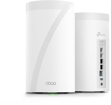 TP-Link Deco 7 Elite BE95 BE33000 Quad-Band WiFi 7 Whole Home Mesh System - Up to 7800 Sq.Ft w/AI-Driven Smart Antennas, 10G Multi-Gig Ethernet Ports, Replaces Router and Extender (2-Pack)