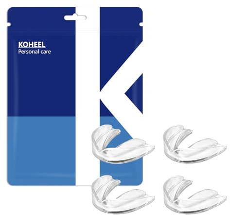 KOHEEL Moulable Gouttière Dentaire protège dents, Stoppe Le Bruxisme, Facile à façonner, empêcher le grincement des dents, bon pour le sommeil (4 grandes)
