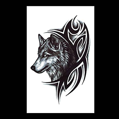 PEKNUX 10 Bilder Temporäre Körperkunst Entfernbare Tattoo Aufkleber Wolf - Sticker Tattoo Temporary Tattoo