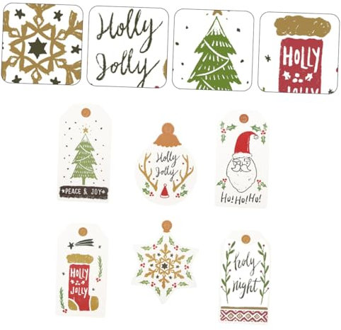 SOLUSTRE 100stücke Weihnachtsanhänger Papier Festtagskarten mit Anhängern Skizzenkarten für Geschenke Langlebige Dekorationsanhänger für Weihnachten Zufälliger Stil