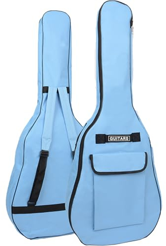 SUQ Borsa impermeabile Oxford per chitarra, 40/41pollici Custodia per Chitarra Classica, Chitarra Acustica in Tessuto Oxford con Tasca per Leggio Musicale, Doppia Cinghie da Spalla Regolabile (Blu)