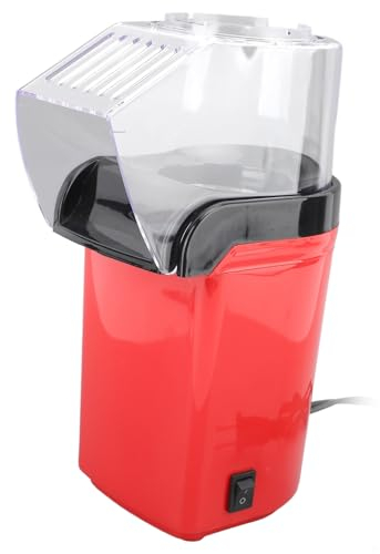 Palomitera de Aire Caliente, 1200W Sin aceite Funcionamiento con un solo toque Máquina para hacer palomitas Fácil de limpiar Máquina de Palomitas con Tapa y Cuchara (Enchufe