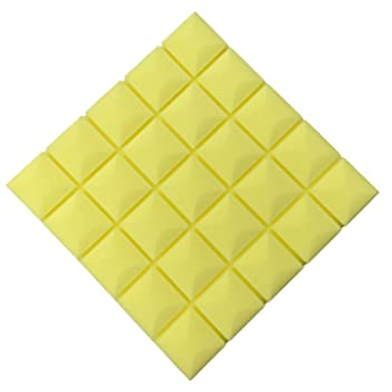 Akustikplatten für Zuhause, Studio, selbstklebend, Brandschutz, schallabsorbierende Akustikschaumplatten aus Baumwolle, Nosie-Schaumstoff-Schallschutzplatten (Farbe: Gelb)