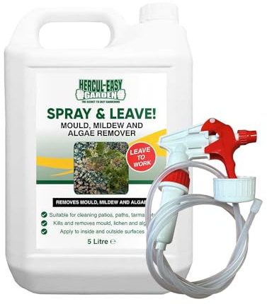 Easylife Moss Mould Lichen & Algae Remover (5 Litre) with Sprayhead Cleaner, Effective Moss and Mould Remover, Patio Moss Remover, Driveway Mould Remover, Non-Caustic Garden Cleaner - Fully Guaranteed