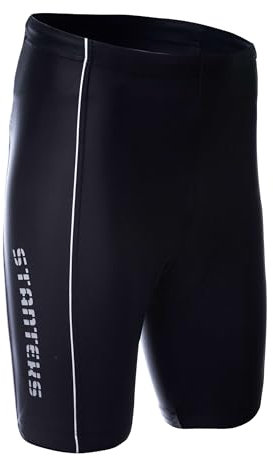 STANTEKS Herren-Radlerhose, gepolstert mit antibakteriellem Coolmax-Gewebe, reflektierende Akzente, Lycra-Sportgarn, Fahrradhose, Schwarz, XXXL
