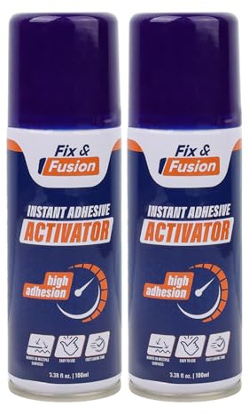 FIX & FUSION Activator Spray (100 ml), Instant Cure Accelerator for Cyanoacrylate (CA) Super Glue for Wood, Plastic, Rubber, Granite, and DIY, Accelerates Bonding Strength, (2 Pack)
