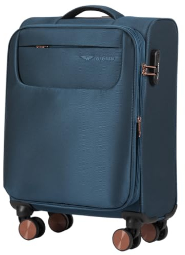 Wings Tern - Valise de cabine souple - 20 - Bleu sarcelle - 38 l - 2 kg - Verrouillable - 4 roulettes - Polyester, bleu, 55,5x38,5x19,5, Valise