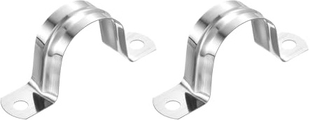 sourcing map Starre Rohrbänder, 30 mm, 304 Edelstahl, 2 Löcher, U-förmige Halterung, Rohrschellen zur Befestigung von Rohrkabeln, 2 Stück