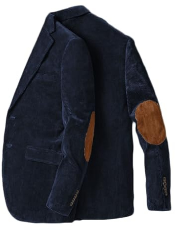 Stillluxury Blazer pour homme à simple boutonnage en velours côtelé décontracté manteau de sport à revers cranté smoking de mariage