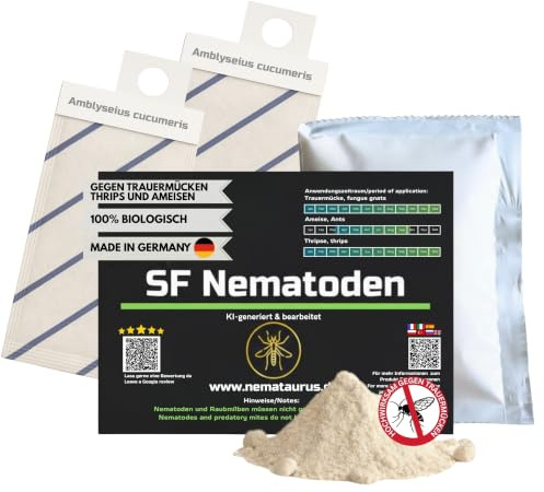 Thrips bekämpfen mit 12 mio Nematoden + 12x Raubmilben effektiver biologischer Pflanzenschutz mit Fadenwürmern und Amblyseius Cucumeris