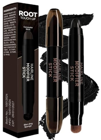 Revyn Instant Root Cover Up Stick, Double-Head Root Touch Up Stick, Instant Grey Hair Coverage Touch Up, 48H Makeup Lasting, Natural Concealer for Hairline, Roots & Sides, for Women & Men (#01, 3g)