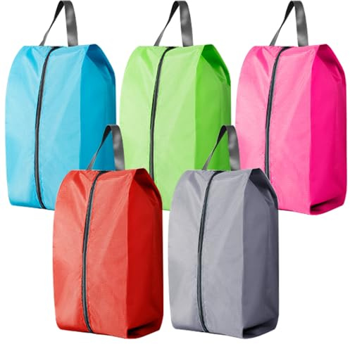 5 Pièces Sac à Chaussures Voyage, Housses Chaussures Imperméable Portable Anti-Poussière, Sac à Chaussures avec Fermeture éclair pour Les Voyages Et Le Sport, Rangement Maison